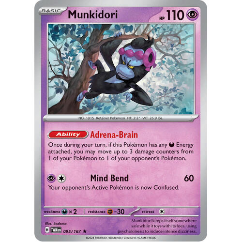 Munkidori 095/167 SV Twilight Masquerade Holo Rare Pokemon Card NEAR MINT TCG