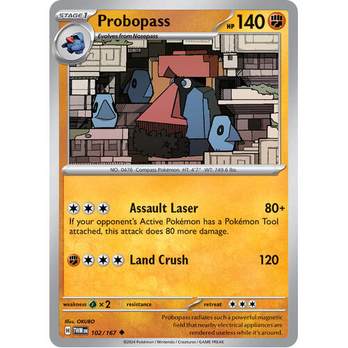 Probopass 102/167 SV Twilight Masquerade Uncommon Pokemon Card NEAR MINT TCG