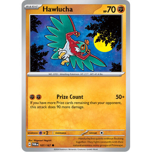 Hawlucha 107/167 SV Twilight Masquerade Common Pokemon Card NEAR MINT TCG