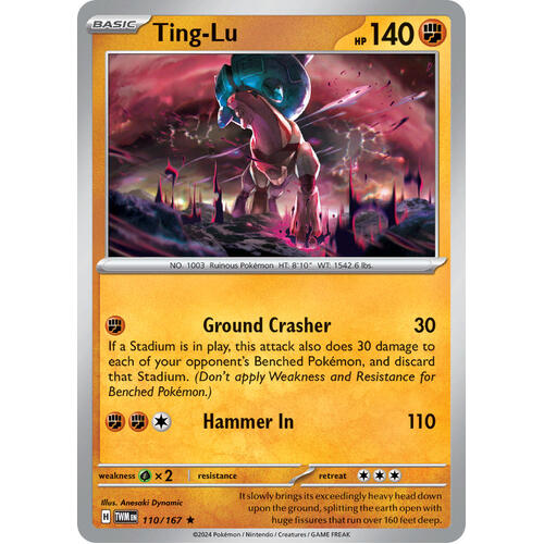 Ting-Lu 110/167 SV Twilight Masquerade Holo Rare Pokemon Card NEAR MINT TCG