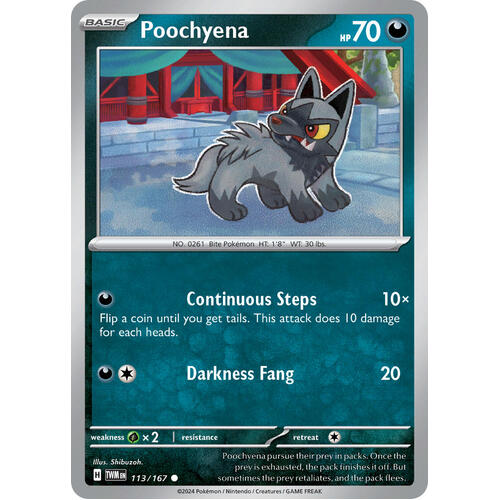 Poochyena 113/167 SV Twilight Masquerade Common Pokemon Card NEAR MINT TCG