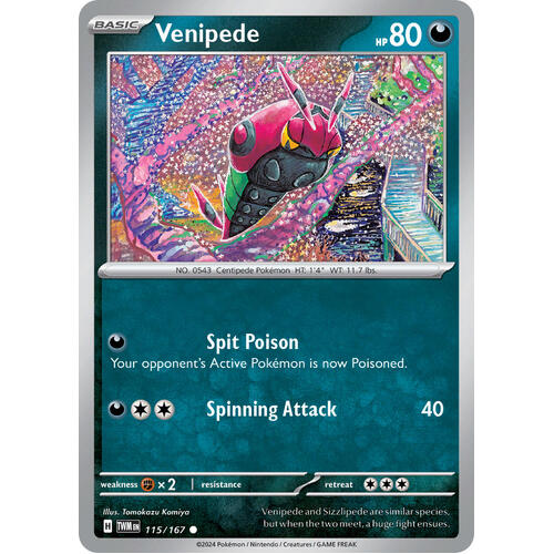 Venipede 115/167 SV Twilight Masquerade Common Pokemon Card NEAR MINT TCG