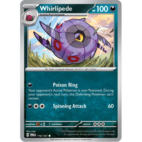 Whirlipede 116/167 SV Twilight Masquerade Common Pokemon Card NEAR MINT TCG