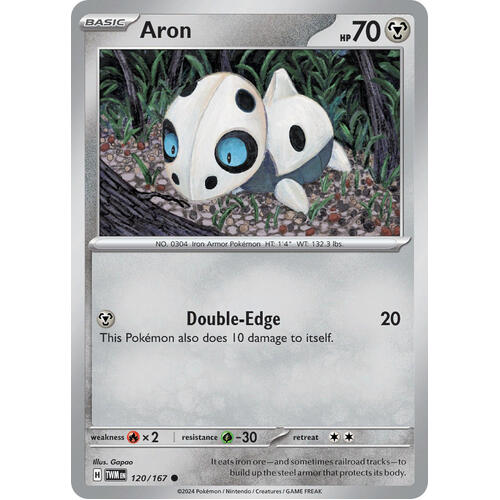 Aron 120/167 SV Twilight Masquerade Common Pokemon Card NEAR MINT TCG