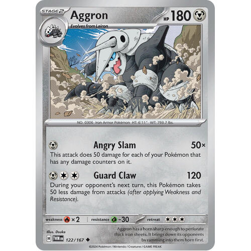 Aggron 122/167 SV Twilight Masquerade Uncommon Pokemon Card NEAR MINT TCG