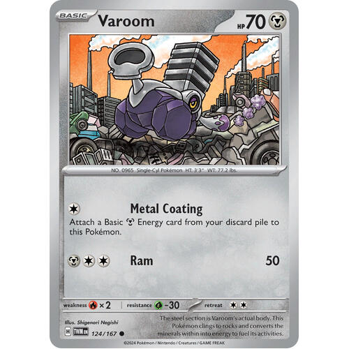 Varoom 124/167 SV Twilight Masquerade Common Pokemon Card NEAR MINT TCG