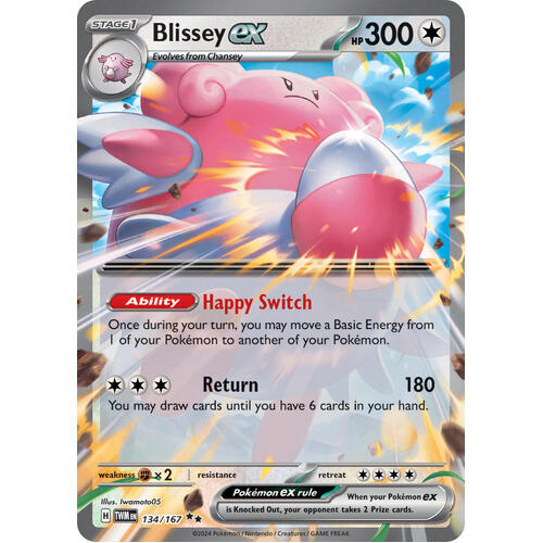 Blissey EX 134/167 SV Twilight Masquerade Holo Ultra Rare Pokemon Card NEAR MINT TCG