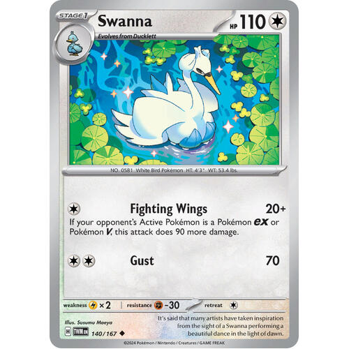 Swanna 140/167 SV Twilight Masquerade Uncommon Pokemon Card NEAR MINT TCG