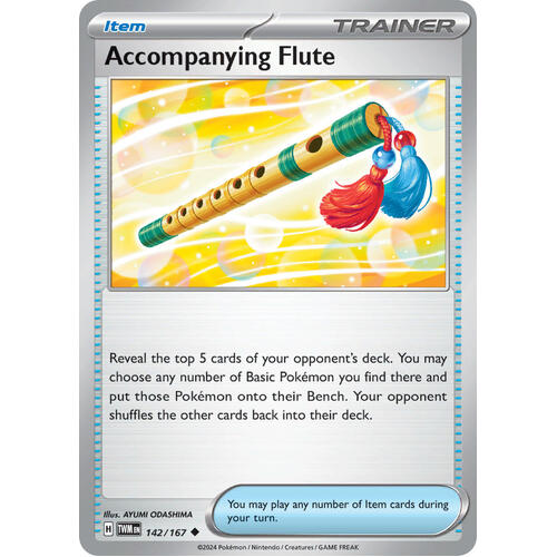 Accompanying Flute 142/167 SV Twilight Masquerade Uncommon Trainer Pokemon Card NEAR MINT TCG