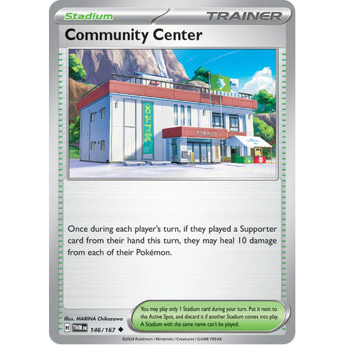 Community Center 146/167 SV Twilight Masquerade Uncommon Trainer Pokemon Card NEAR MINT TCG