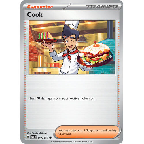 Cook 147/167 SV Twilight Masquerade Uncommon Trainer Pokemon Card NEAR MINT TCG