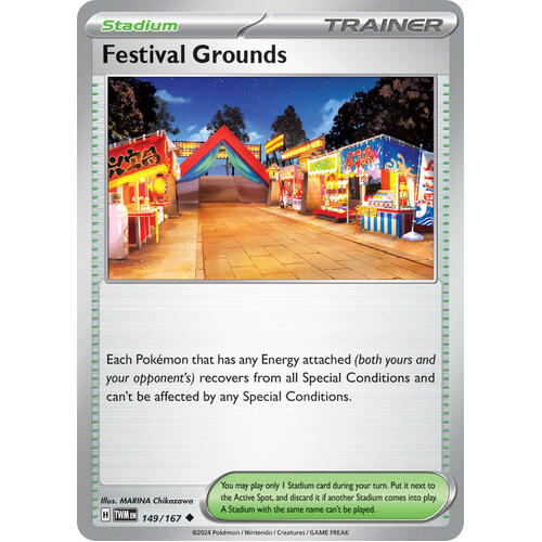 Festival Grounds 149/167 SV Twilight Masquerade Uncommon Trainer Pokemon Card NEAR MINT TCG