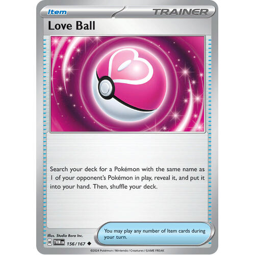 Love Ball 156/167 SV Twilight Masquerade Uncommon Trainer Pokemon Card NEAR MINT TCG