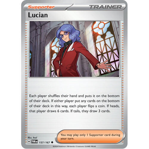 Lucian 157/167 SV Twilight Masquerade Uncommon Trainer Pokemon Card NEAR MINT TCG