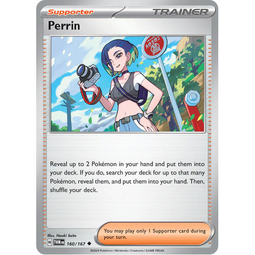 Perrin 160/167 SV Twilight Masquerade Uncommon Trainer Pokemon Card NEAR MINT TCG