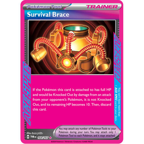 Survival Brace 164/167 SV Twilight Masquerade Ace Rare Holo Trainer Pokemon Card NEAR MINT TCG