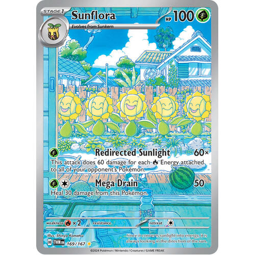 Sunflora 169/167 SV Twilight Masquerade Illustration Rare Holo Pokemon Card NEAR MINT TCG