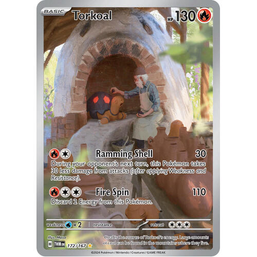 Torkoal 172/167 SV Twilight Masquerade Illustration Rare Holo Pokemon Card NEAR MINT TCG