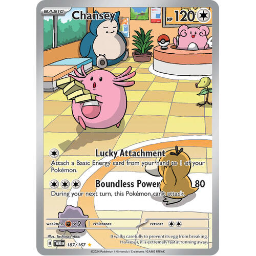 Chansey 187/167 SV Twilight Masquerade Illustration Rare Holo Pokemon Card NEAR MINT TCG