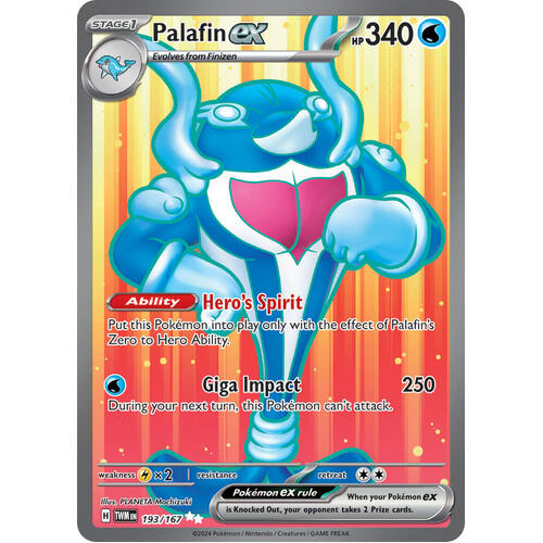 Palafin EX 193/167 SV Twilight Masquerade Full Art Holo Ultra Rare Pokemon Card NEAR MINT TCG