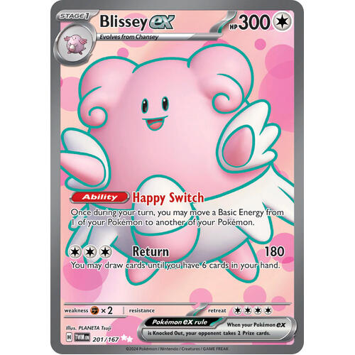 Blissey EX 201/167 SV Twilight Masquerade Full Art Holo Ultra Rare Pokemon Card NEAR MINT TCG