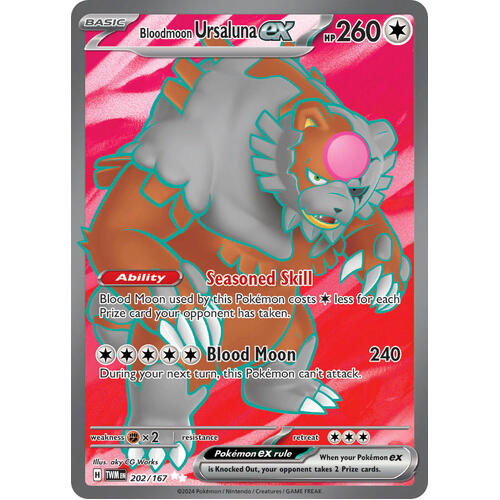 Bloodmoon Ursaluna EX 202/167 SV Twilight Masquerade Full Art Holo Ultra Rare Pokemon Card NEAR MINT TCG