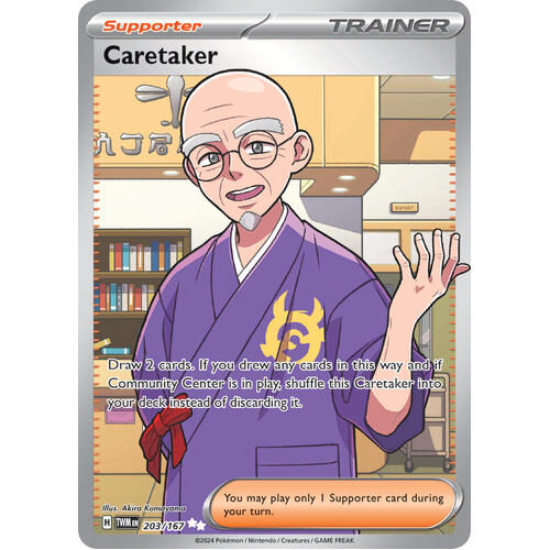 Caretaker 203/167 SV Twilight Masquerade Full Art Holo Ultra Rare Pokemon Card NEAR MINT TCG