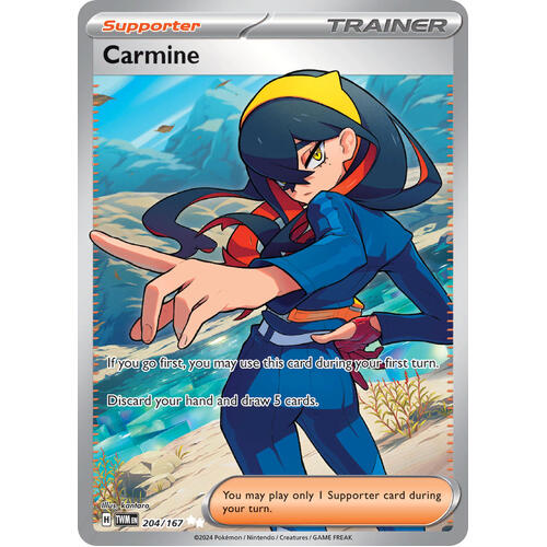 Carmine 204/167 SV Twilight Masquerade Full Art Holo Ultra Rare Pokemon Card NEAR MINT TCG