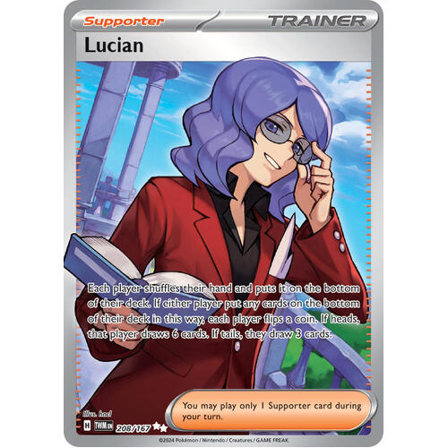 Lucian 208/167 SV Twilight Masquerade Full Art Holo Ultra Rare Pokemon Card NEAR MINT TCG