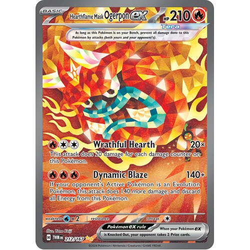 Hearthflame Mask Ogerpon EX 212/167 SV Twilight Masquerade Special Illustration Rare Holo Pokemon Card NEAR MINT TCG