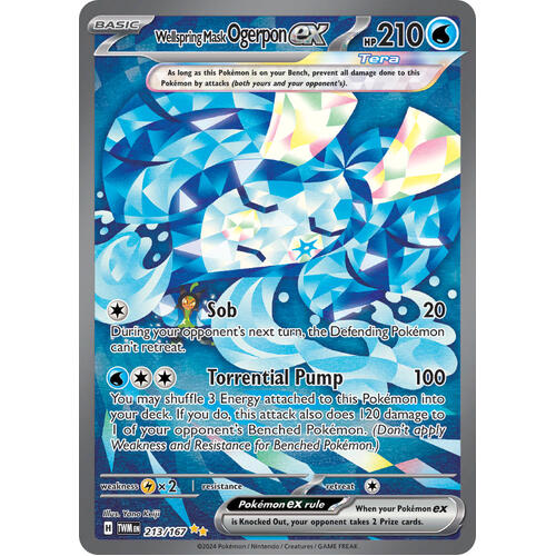 Wellspring Mask Ogerpon EX 213/167 SV Twilight Masquerade Special Illustration Rare Holo Pokemon Card NEAR MINT TCG