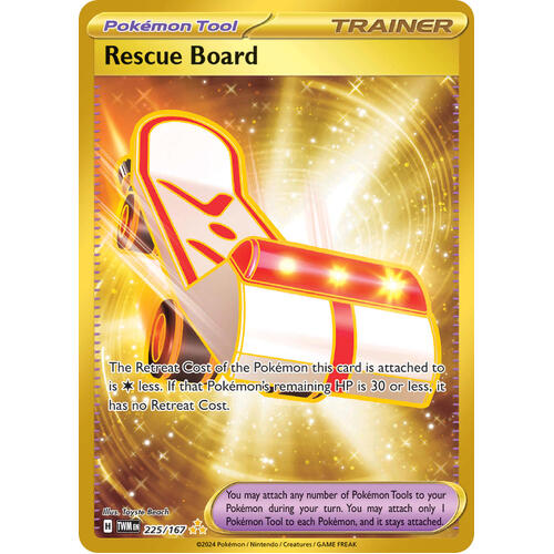 Rescue Board 225/167 SV Twilight Masquerade Full Art Gold Secret Rare Holo Pokemon Card NEAR MINT TCG