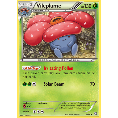 Vileplume 3/98 XY Ancient Origins Rare Pokemon Card NEAR MINT TCG