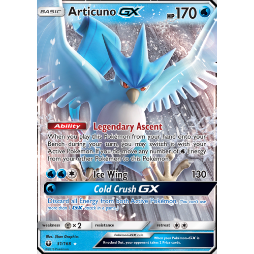 Check the actual price of your Articuno-GX 31/168 Pokemon card