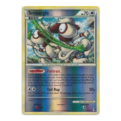 Smeargle 21/95 Call of Legends Reverse Holo Rare Pokemon Card NEAR MINT TCG