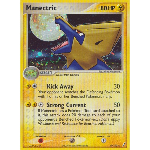 Manectric 8/100 EX Crystal Guardians Holo Rare Pokemon Card NEAR MINT TCG