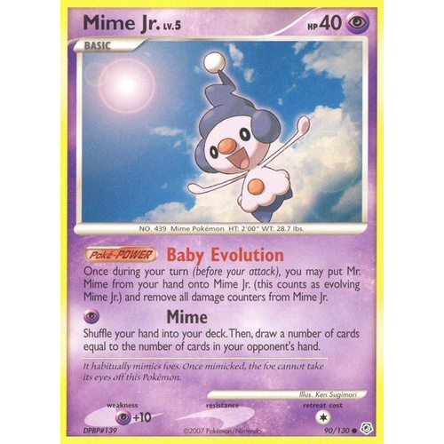 Mime Jr. 90/130 DP Base Set Common Pokemon Card NEAR MINT TCG