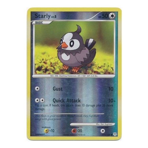 Starly 101/130 DP Base Set Reverse Holo Common Pokemon Card NEAR MINT TCG