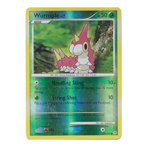 Wurmple 104/130 DP Base Set Reverse Holo Common Pokemon Card NEAR MINT TCG