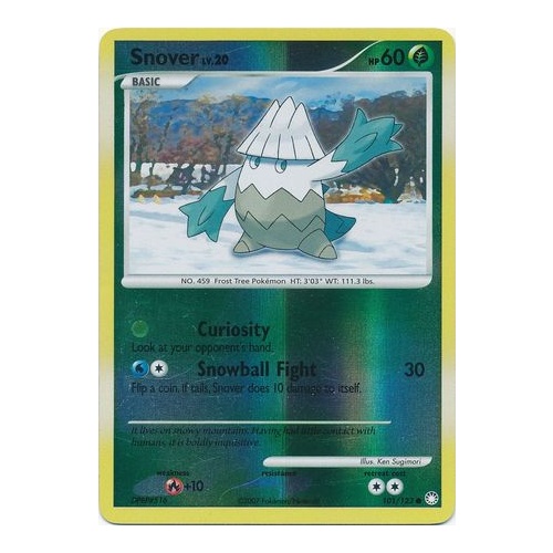 Snover 101/123 DP Mysterious Treasures Reverse Holo Common Pokemon Card NEAR MINT TCG