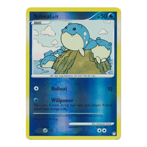 Spheal 102 123 Dp Mysterious Treasures Reverse Holo Common Pokemon Card Near Mint Tcg