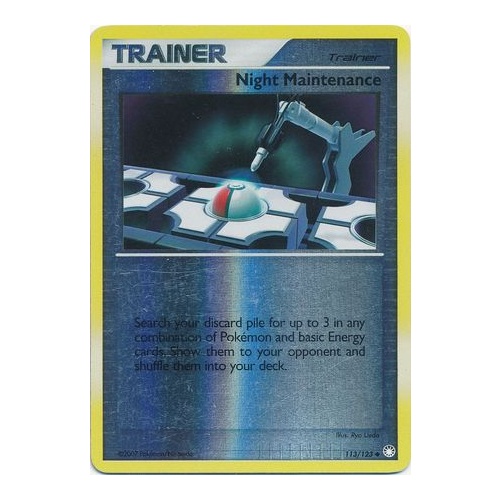 Night Maintenance 113/123 DP Mysterious Treasures Reverse Holo Uncommon Trainer Pokemon Card NEAR MINT TCG