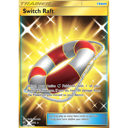 Switch Raft 77/70 SM Dragon Majesty Holo Secret Rare Full Art Pokemon Card NEAR MINT TCG