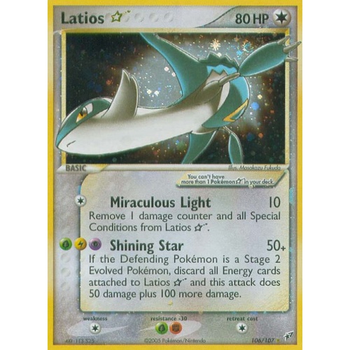 Latios Gold Star 106/107 EX Deoxys Holo Ultra Rare Pokemon Card NEAR MINT TCG