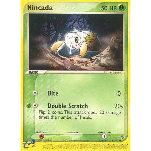 Nincada 67/97 EX Dragon Common Pokemon Card NEAR MINT TCG