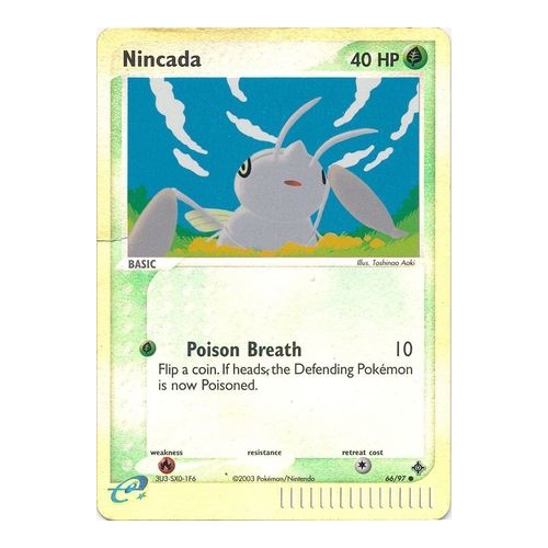 Nincada 66/97 EX Dragon Reverse Holo Common Pokemon Card NEAR MINT TCG