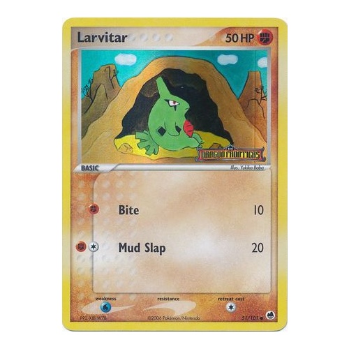 Larvitar 51/101 EX Dragon Frontiers Reverse Holo Common Pokemon Card NEAR MINT TCG