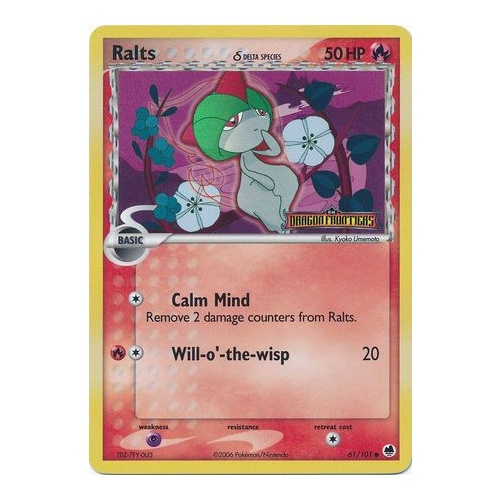 Ralts (Delta Species) 61/101 EX Dragon Frontiers Reverse Holo Common Pokemon Card NEAR MINT TCG