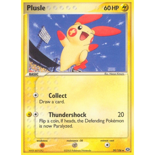 Plusle 39/106 EX Emerald Uncommon Pokemon Card NEAR MINT TCG