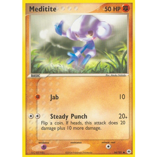 Meditite 66/101 EX Hidden Legends Common Pokemon Card NEAR MINT TCG